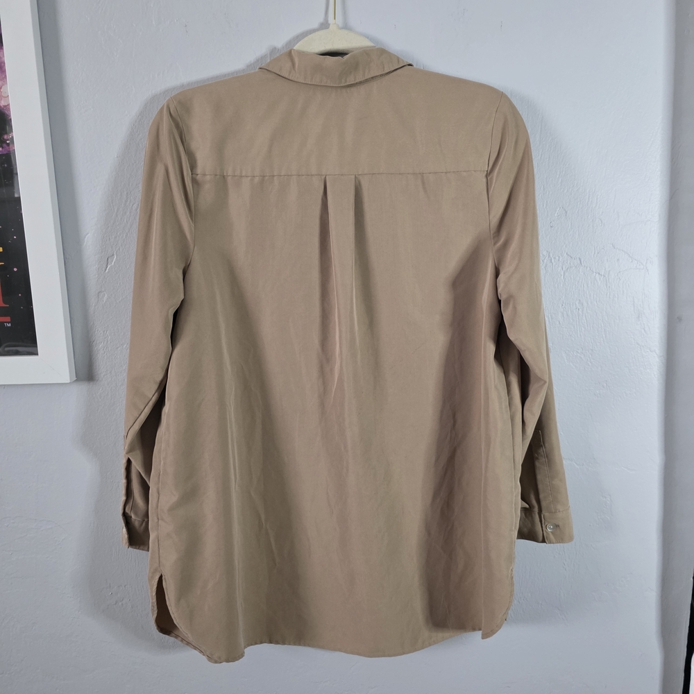 J. Jill Tunic Long Sleeve Sand-Washed Shirttail Tunic Brown Sugar Size MP - Picture 5 of 13